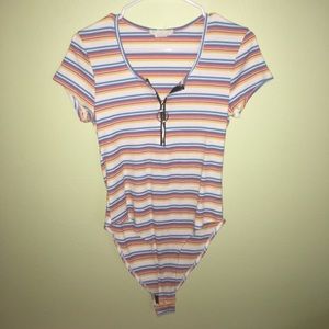 Primary Color Stripped Body Suit